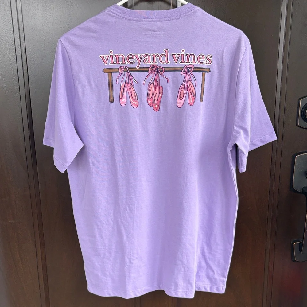 NWT Vineyard Vines Ballet Slippers Pocket Tee Lavender Size XL - Picture 2 of 7